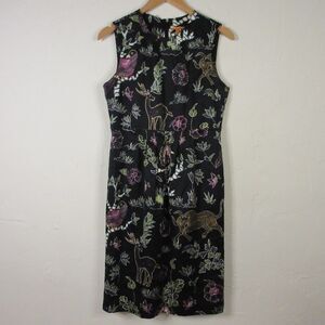 Floral Black Sleeveless Dress